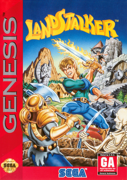 Landstalker: The Treasures of King Nole box art for Sega Mega Drive